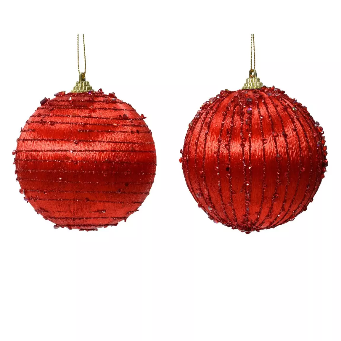 Lot de 12 boules de Noël (D80 mm) Brilla Rouge