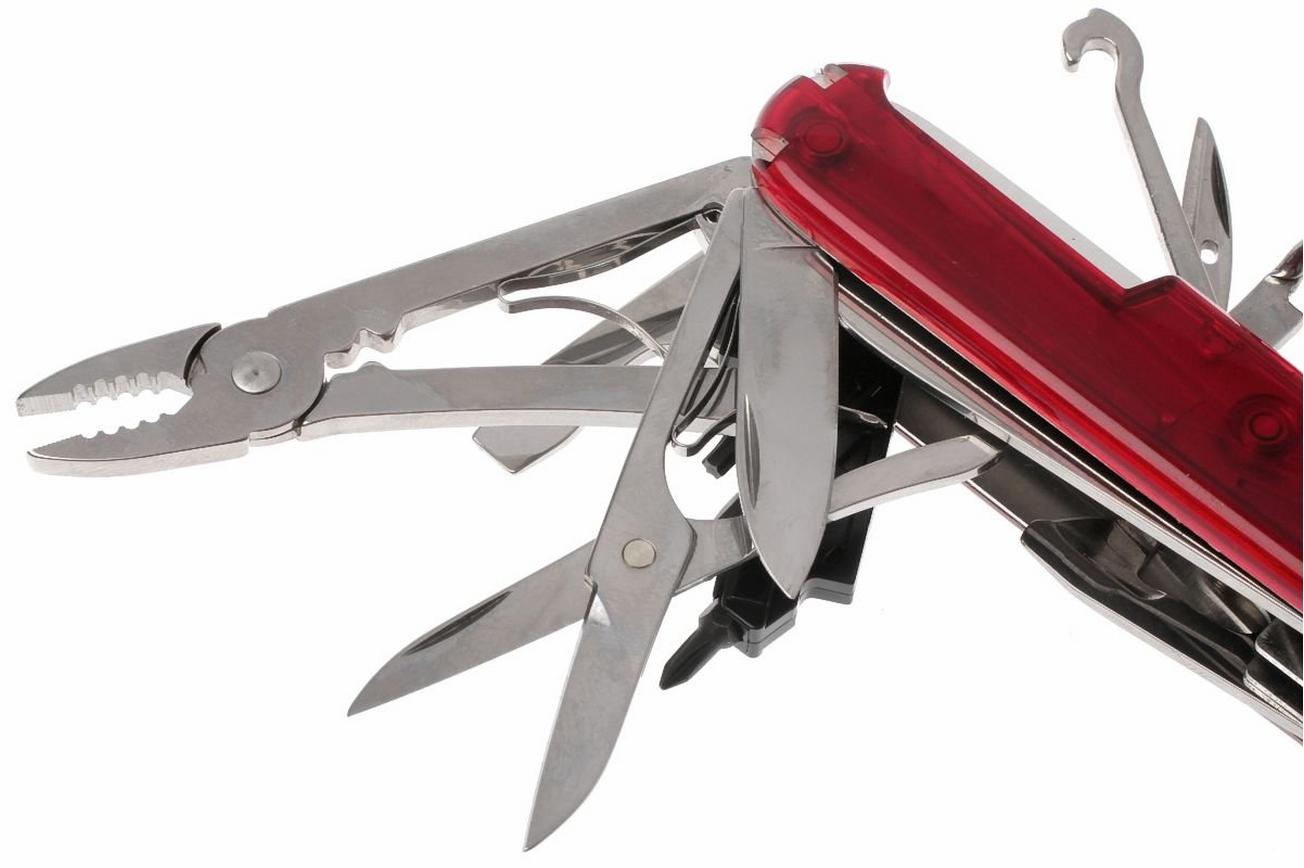 Victorinox CyberTool M transparant rood 1.7725.T Zwitsers zakmes