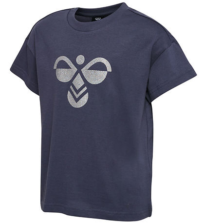 Hummel T-Shirt - Kurz geschnitten - hml Luna - Ombre Blue m. Gli