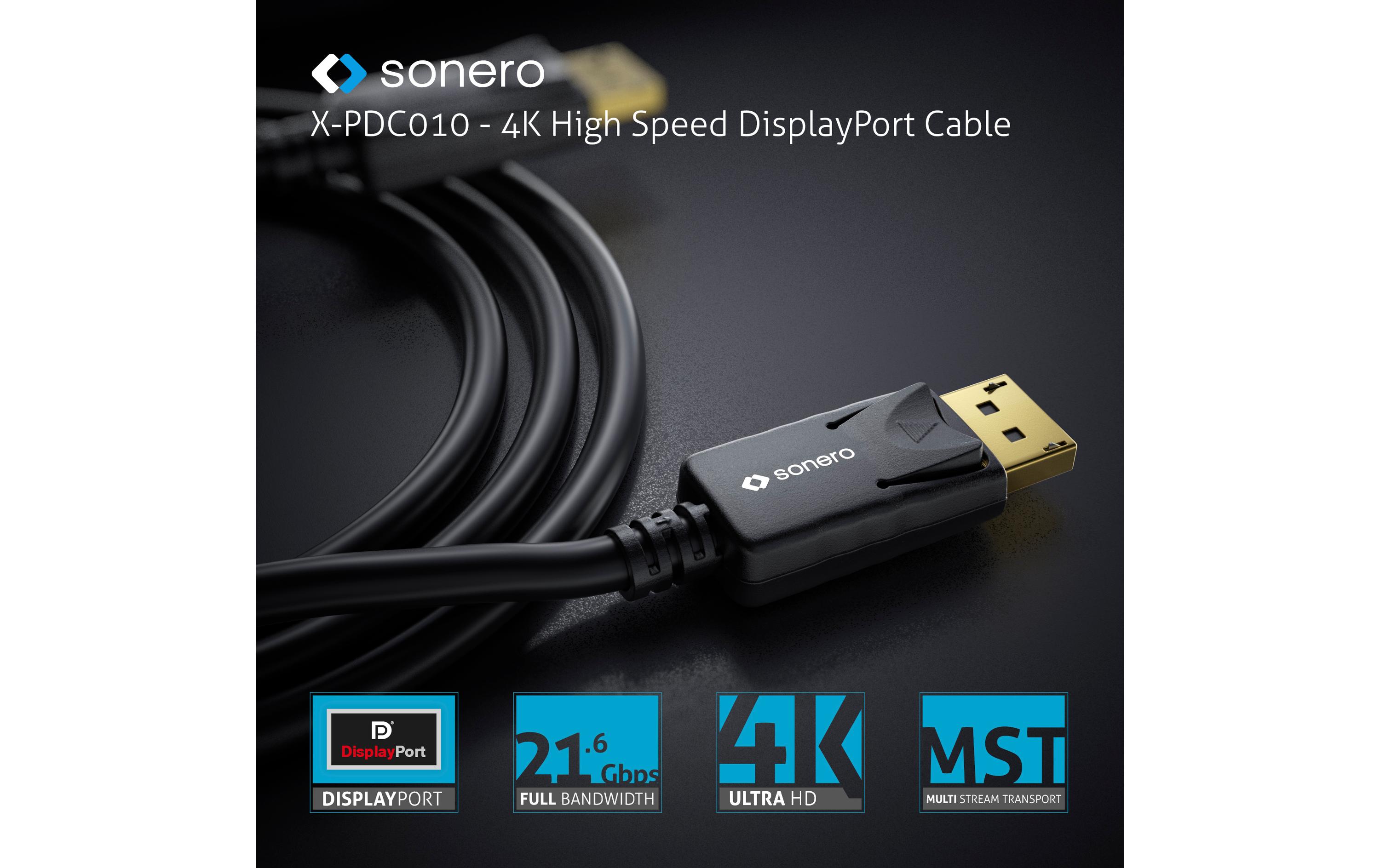 Kabel 4K Displayport 1.2 Stecker  Stecker, 4K/60Hz, 1.5 m4K High Speed DisplayPort Kabel