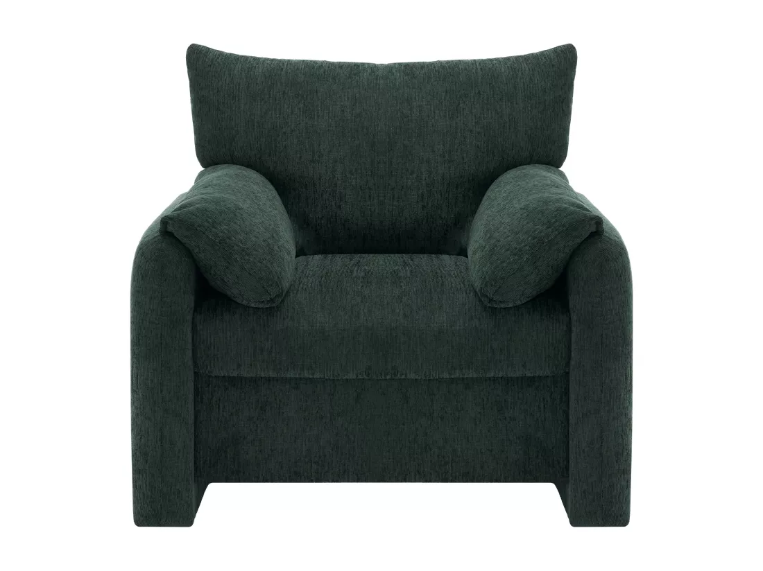Fauteuil Moderne en Chenille, Sessel Décoratif de Grande Taille, Chaise de Salon, Fauteuil Individuel, Confortable et Ergonomique,Gris et Olive