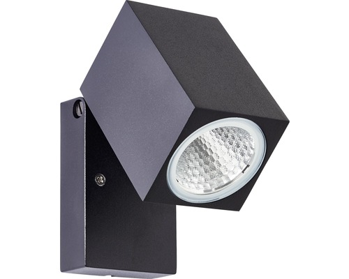 Draaibare LED-buitenwandlamp, 8W, 600 lm, 3000 K, zwart
