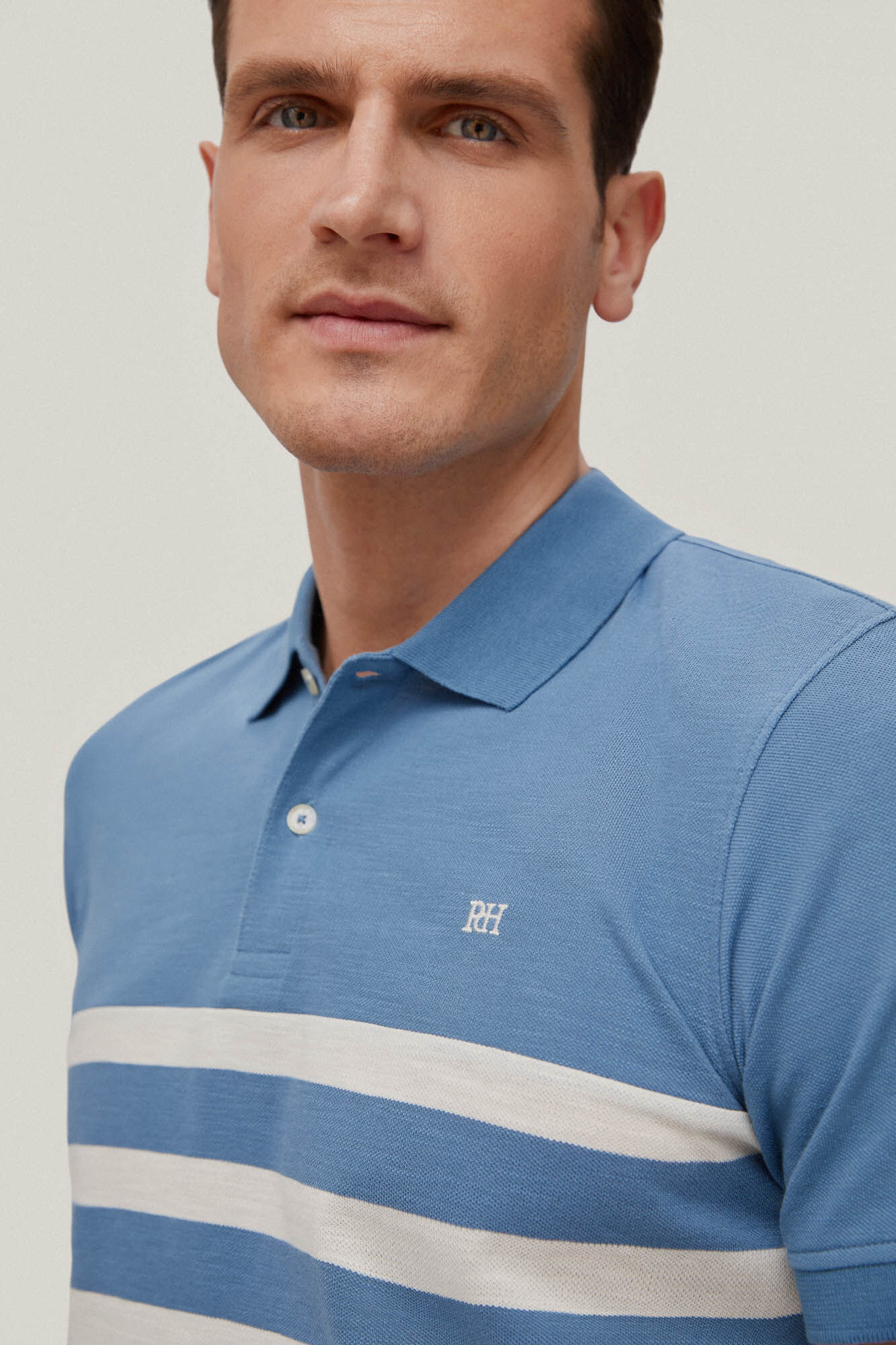 Camisa polo listrada estilo fantasia - Azul