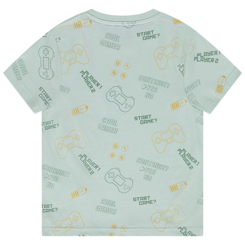 T-shirt manches courtes en jersey avec imprimé fantaisie pour garçon - Vert