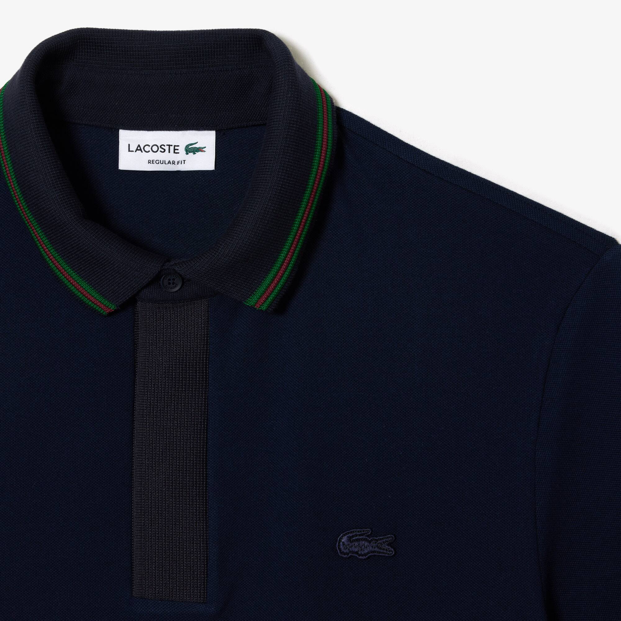 Paris Polohemd mit Kontrast-Kragen Kurze Ärmel - Blau - Lacoste - Herren