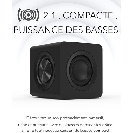 Enceinte PC Creative PEBBLE X PLUS Enceintes ordinateur 2.1 USB-C avec caisson de basses et eclairage RVB personnalisable