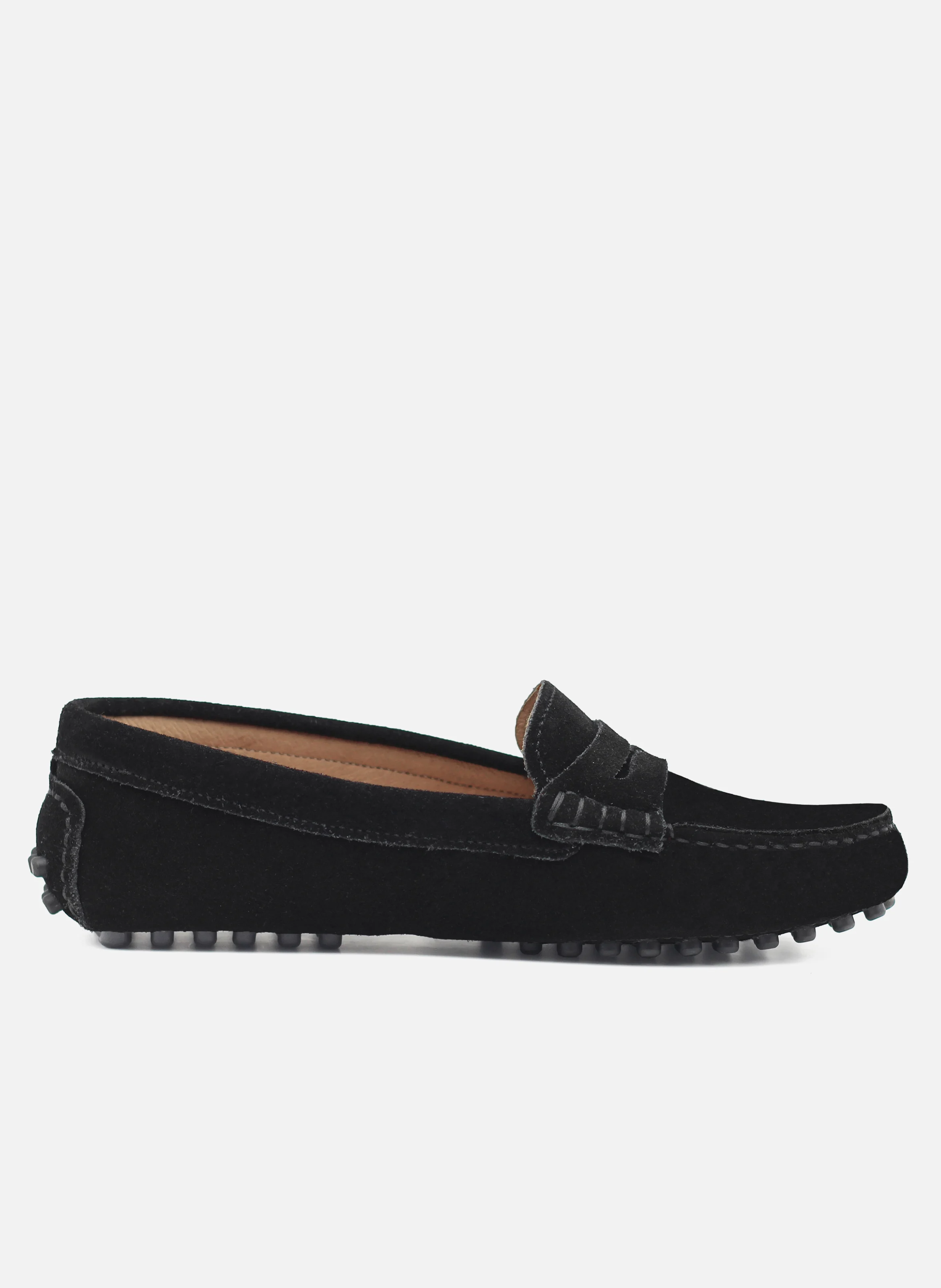 Mocassins femme cuir daim | Noir