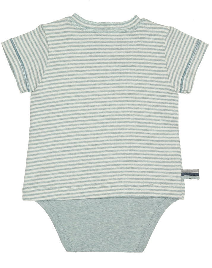 Kurzarm-Bodyshirt KUTAY gestreift in mint melange