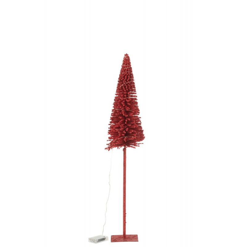 Arbre avec led en plastique rouge 16x16x78 cm h78