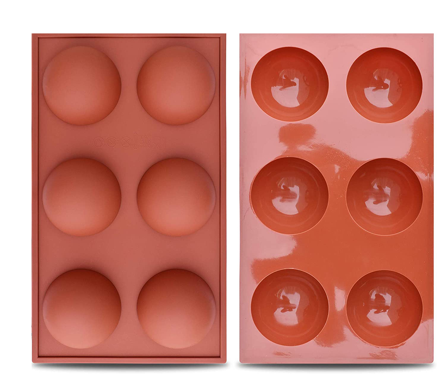6-fach Silikon Backform 3D Dessert Form für Fondant / Schokolade - Halbkugeln