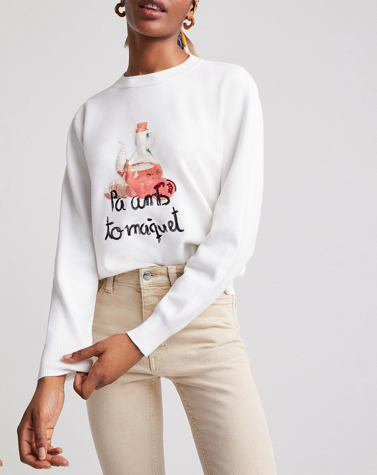 Desigual Pullover Nelya blanc