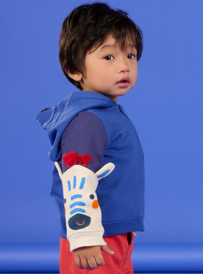 Gilet à capuche bleu