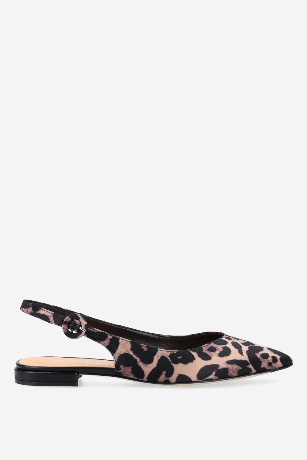Pointed-toe satin slingbacks