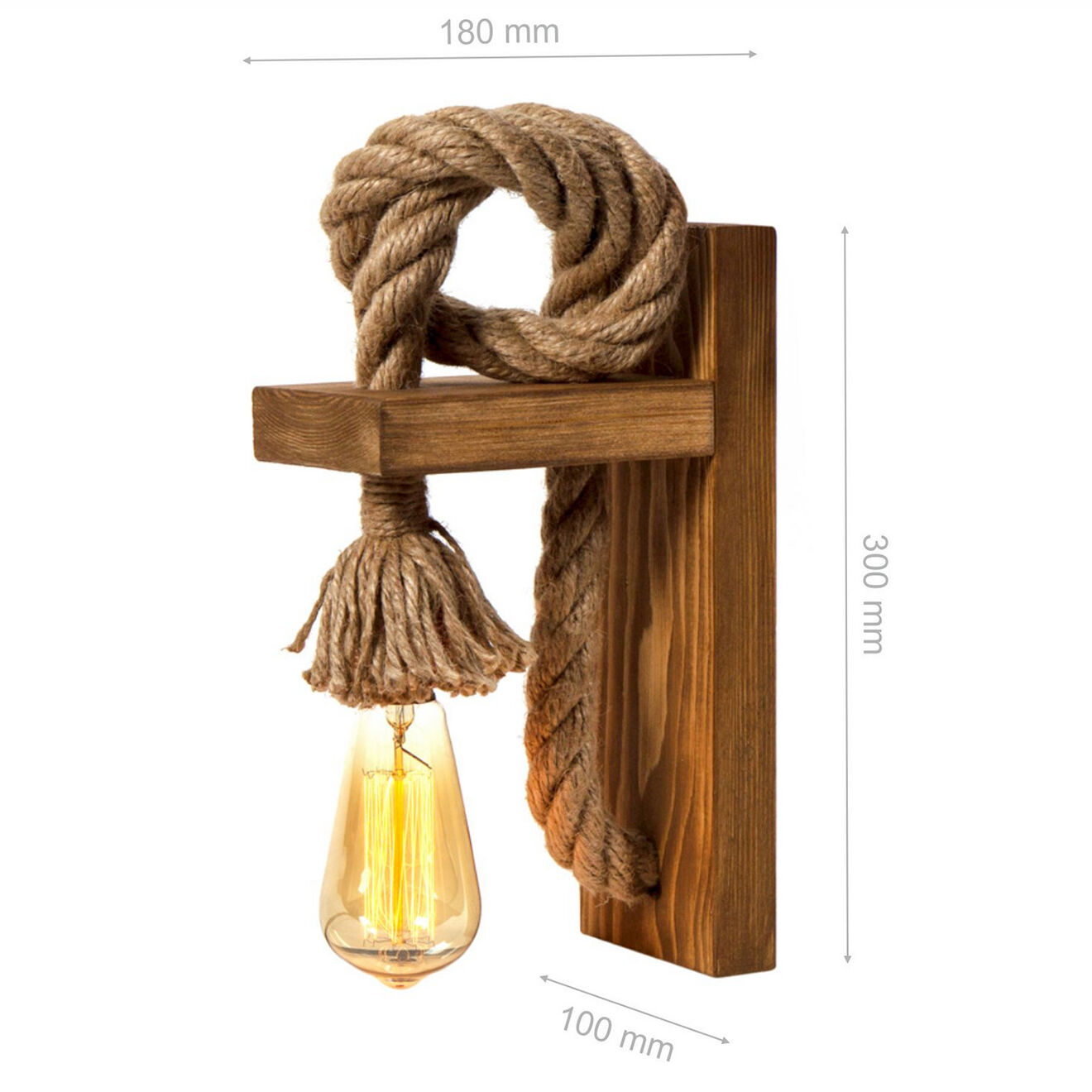 Opviq Applique murale KN14 brun/doré - 18x30x10 cm