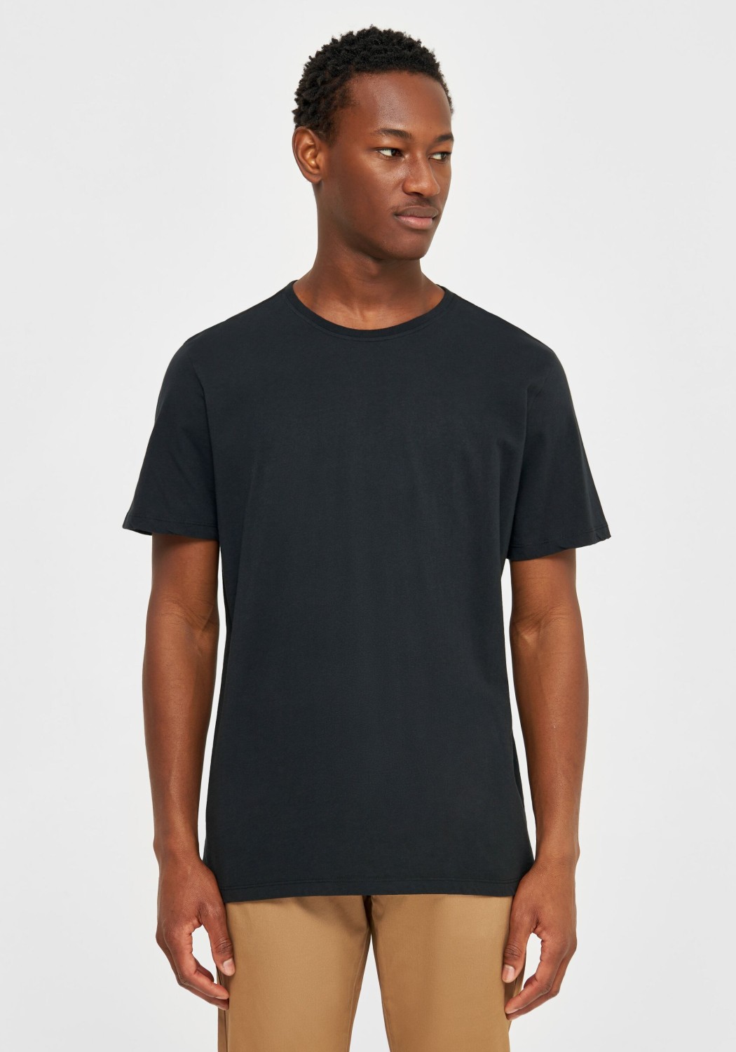 Knowledge Cotton Apparel T-Shirt Basic Tee Black Jet