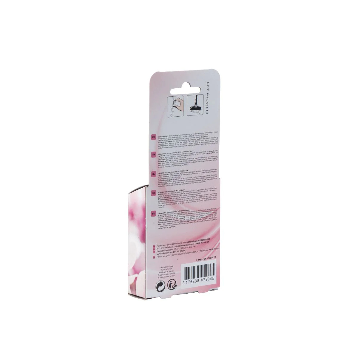 Lot de 4 sachets de granulés parfumants pour aspirateur odeur magnolia