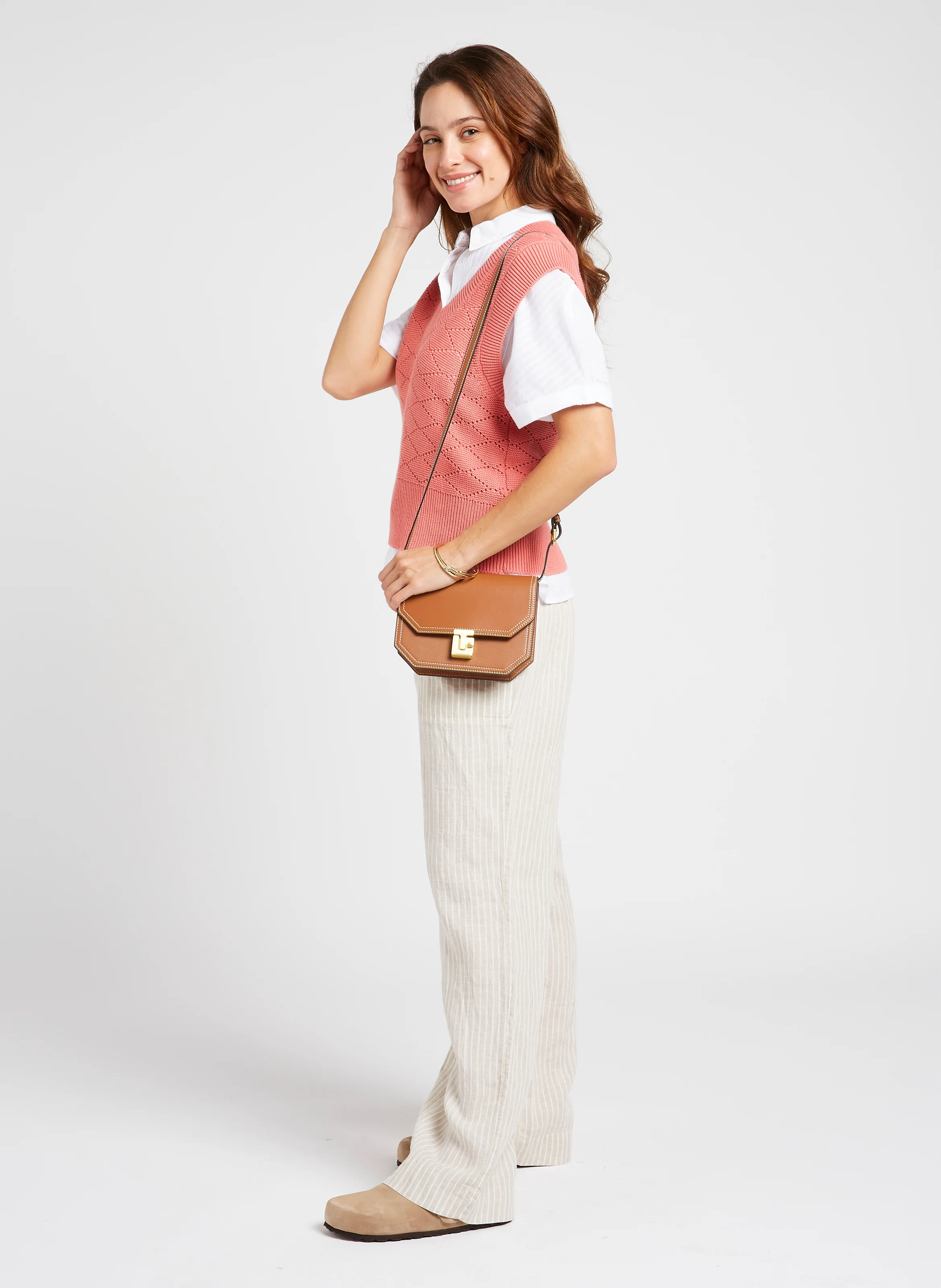 ROSE - Sac bandoulière en cuir | Marron