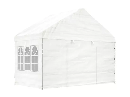 Belvédère avec toit blanc 8,92x4,08x3,22 m polyéthylène