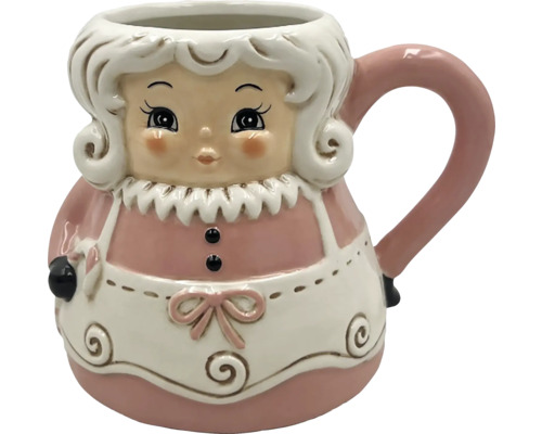 Meisjesmok, Lafiora keramiek, 16,5 x 12 x 13 cm, roze