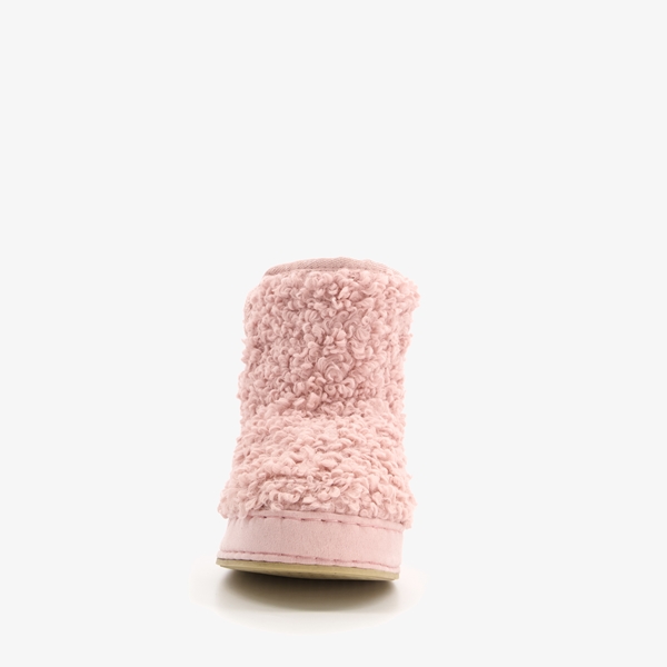 Thu!s hoge dames teddy sloffen roze