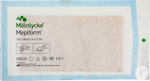 Mepiform Pansement Doux Siliconé Auto-Adhésif Stérile 10x18cm Pièce 1