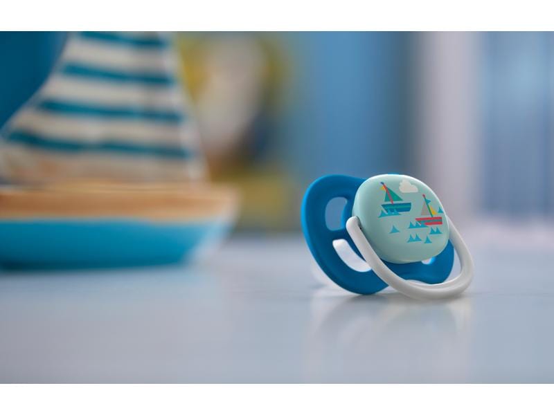 PHILIPS AVENT Nuggi Ultra Air Happy Papa & Boat 6-18 Mt. Leichter und atmungsaktiver Schnuller