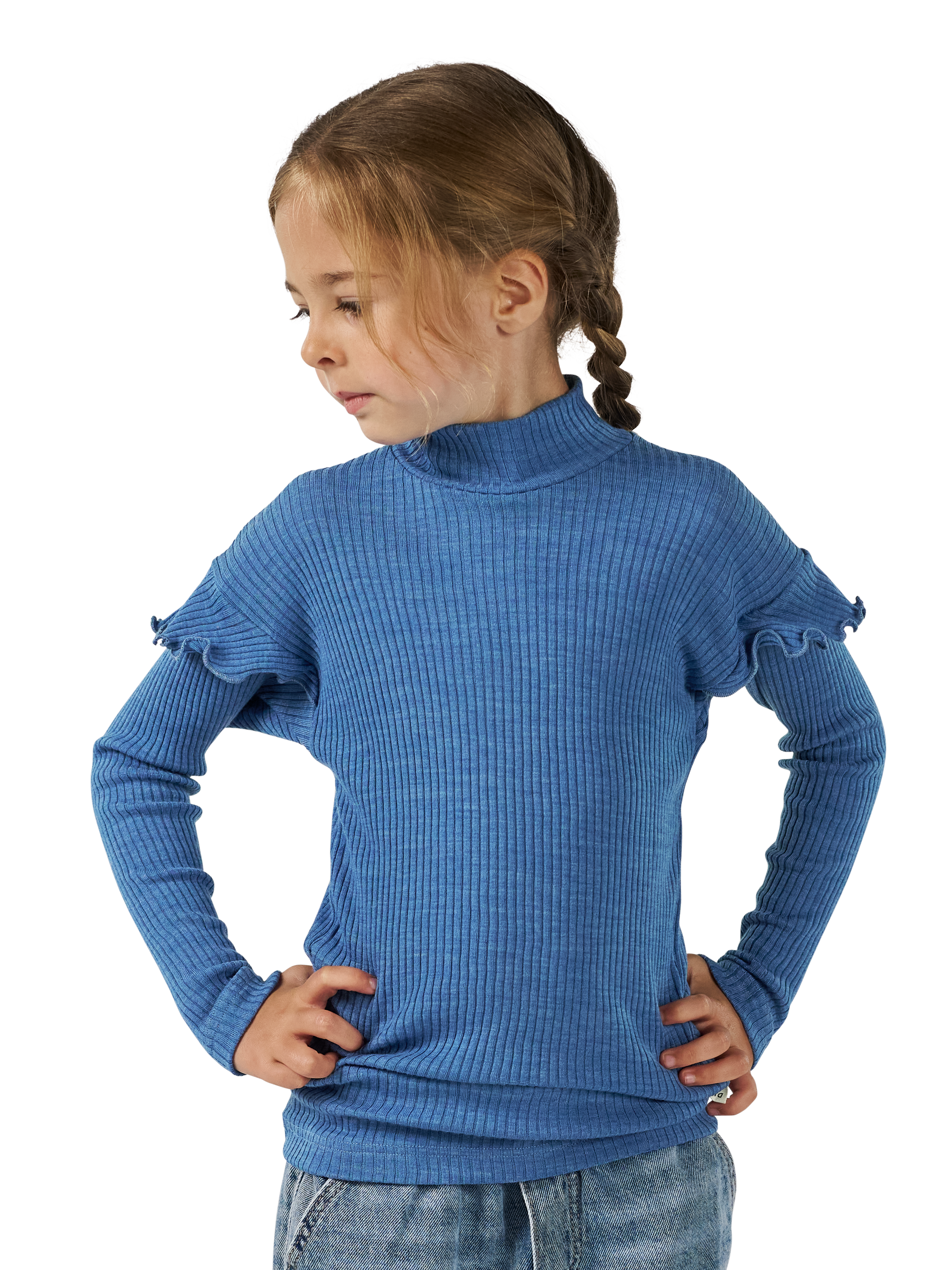 Shirt met hoge hals van merinwol voor kinderen