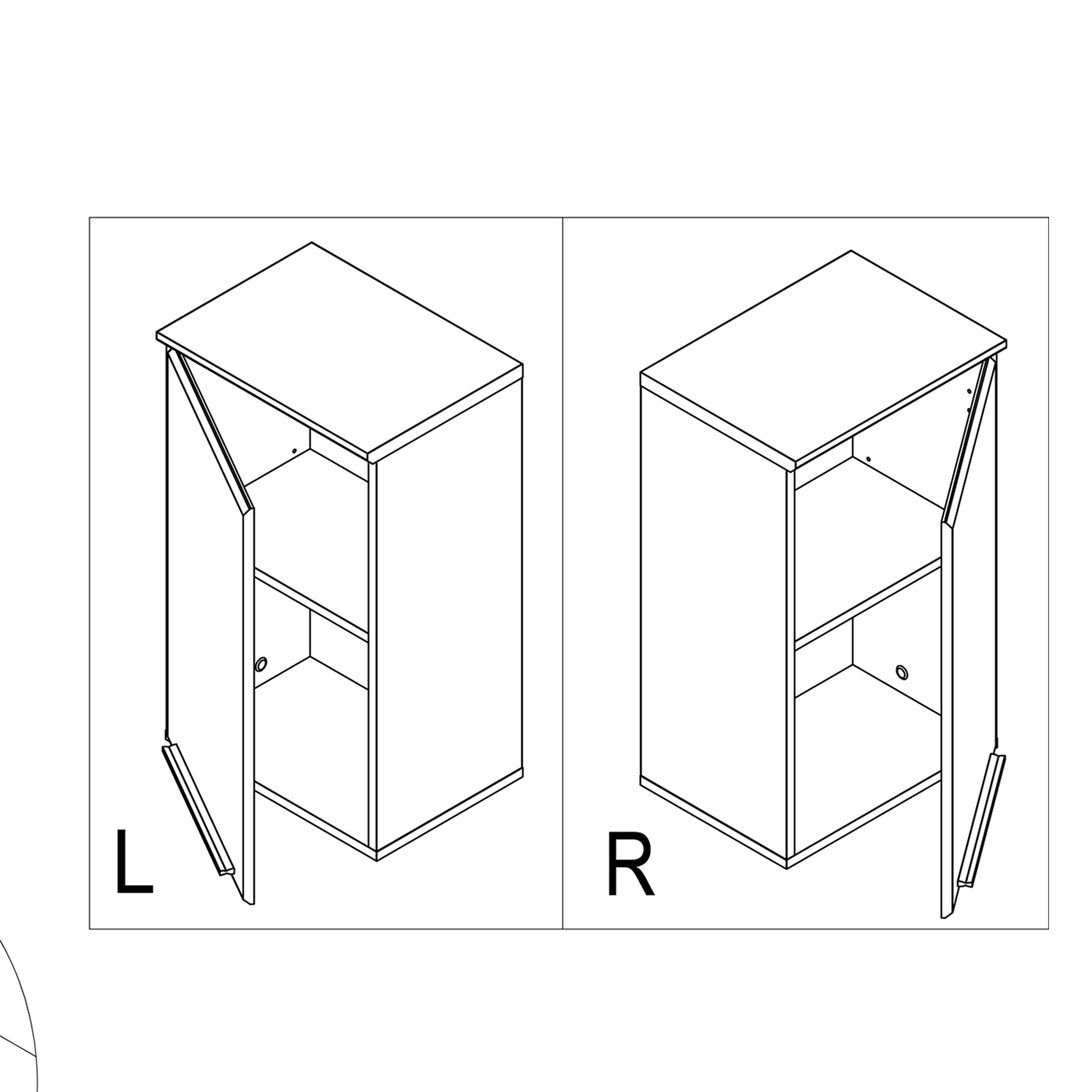 Hängeschrank - Bianco Eiche-weiß - 40 cm breit