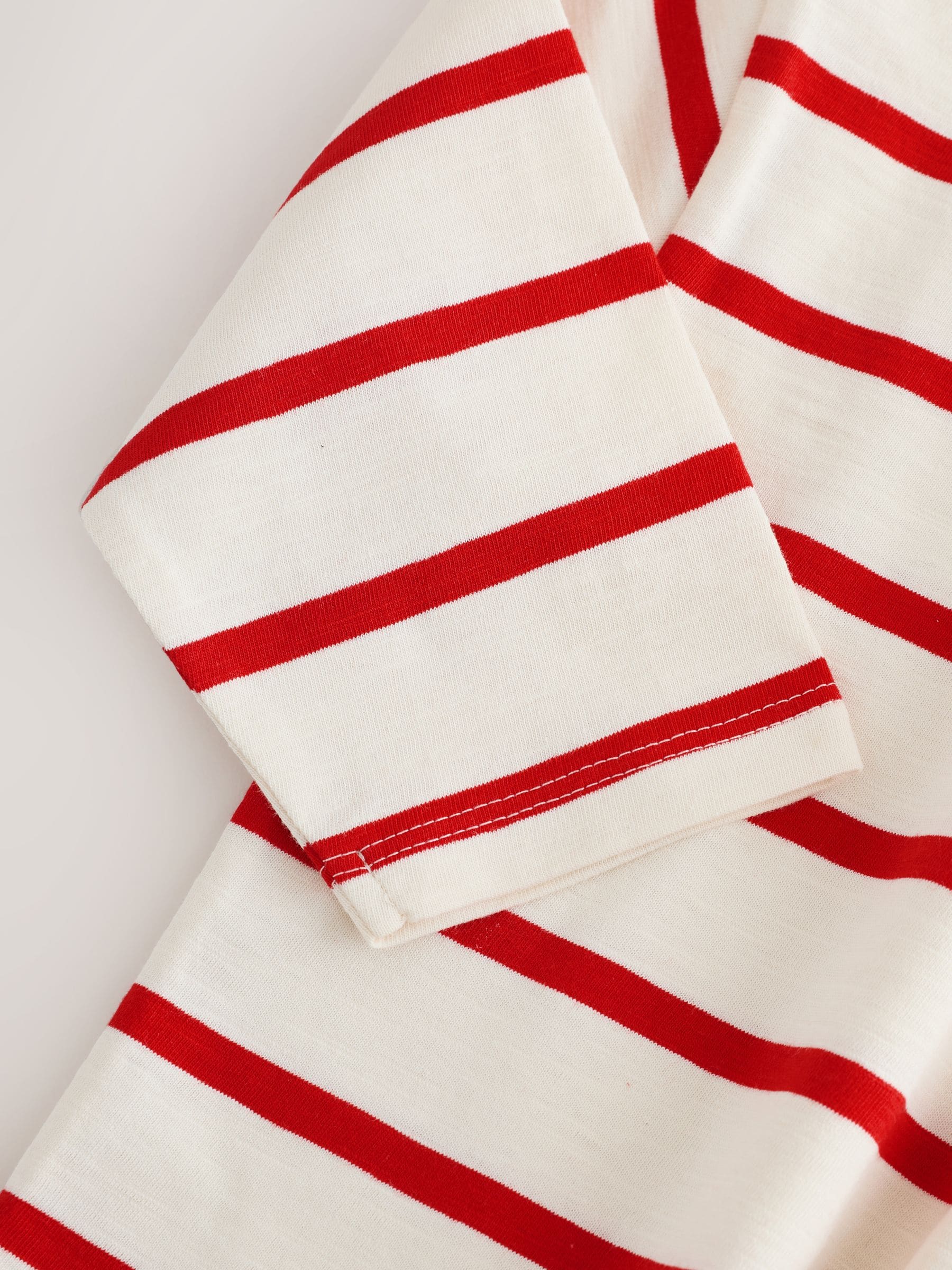 Rood Strepen Rendier en Kerstman Print - Top met applicatie en lange mouwen (3mnd-7jr)