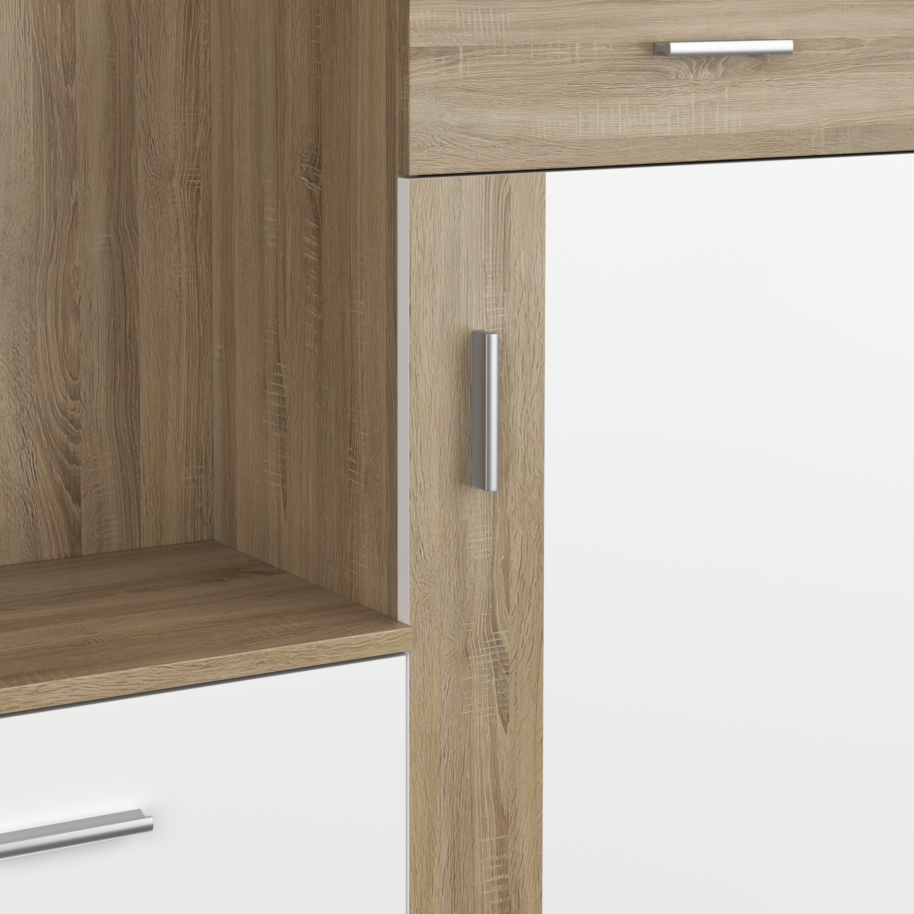 Garderobe ROMANO 140 x 180 cm hellbraun/weiss