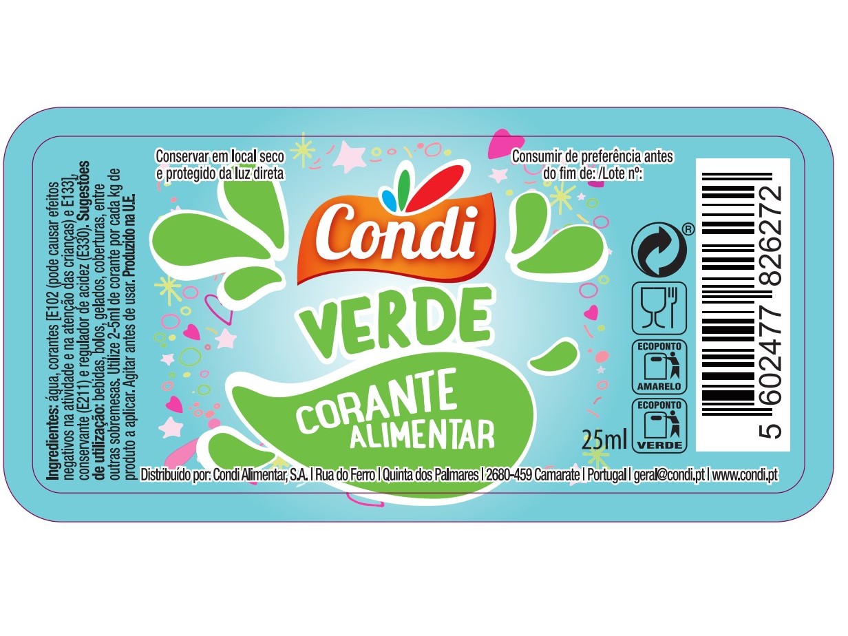 CORANTE LÍQUIDO CONDI VERDE 25 ML