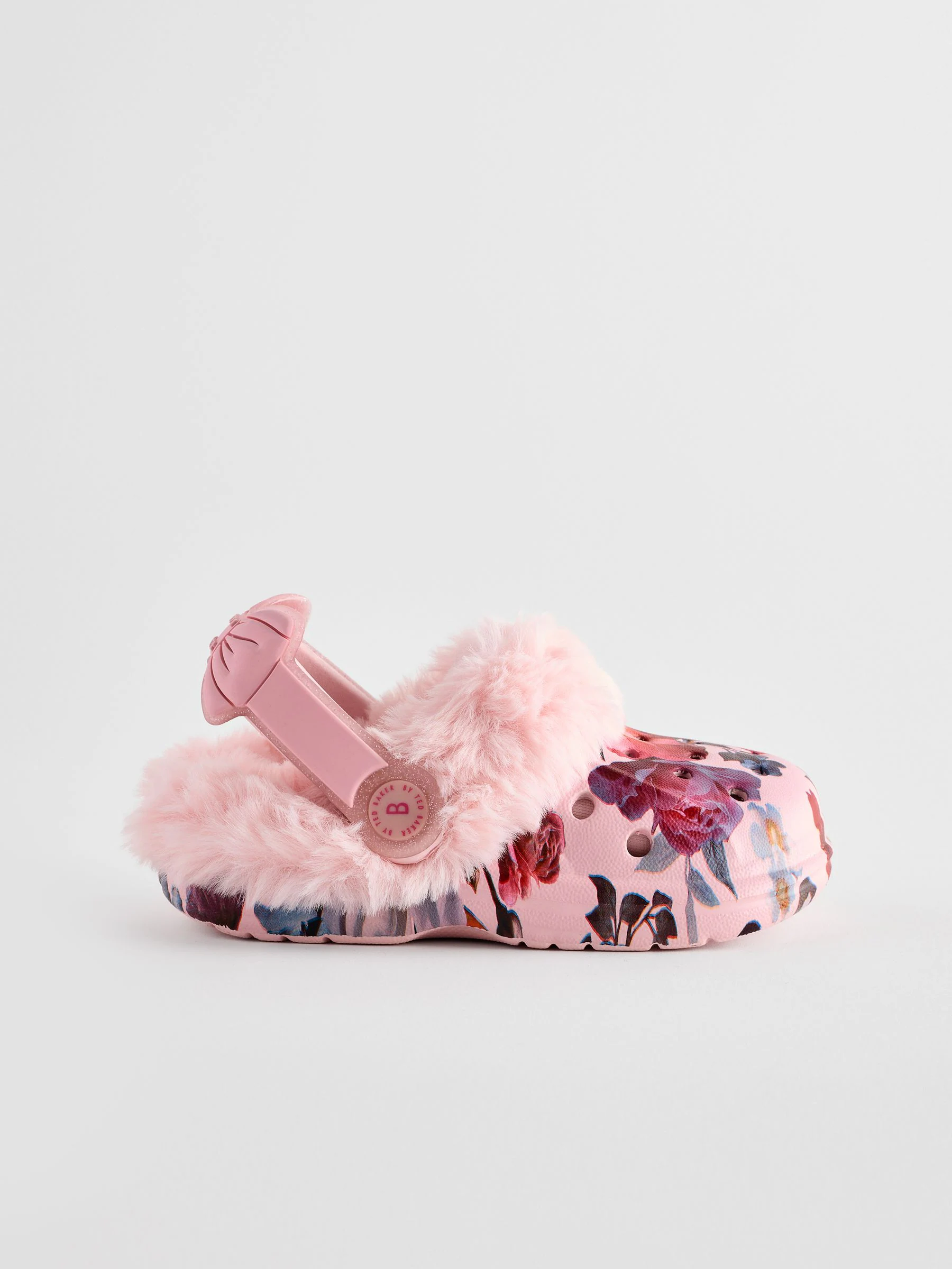 Roze bloemen - Baker By Ted Baker met borg gevoerde klomppantoffels