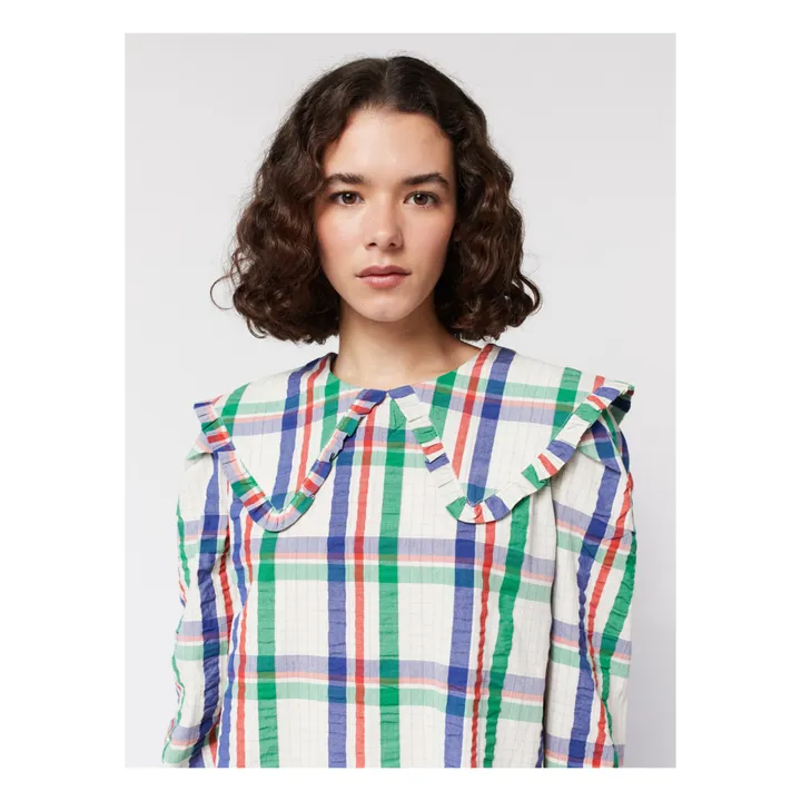 Bobo Choses Blouse Grand Col Carreaux - Collection Femme  | Bleu