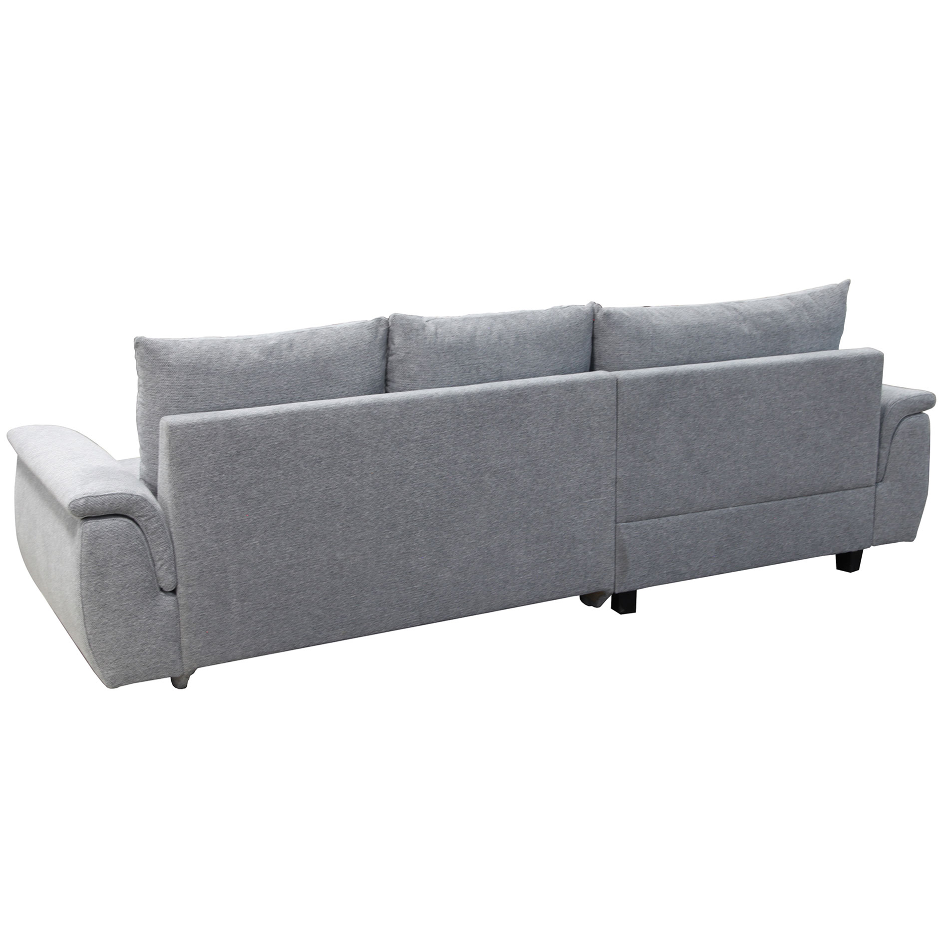 Ecksofa - light grey - mit Liegefunktion - Staukasten links