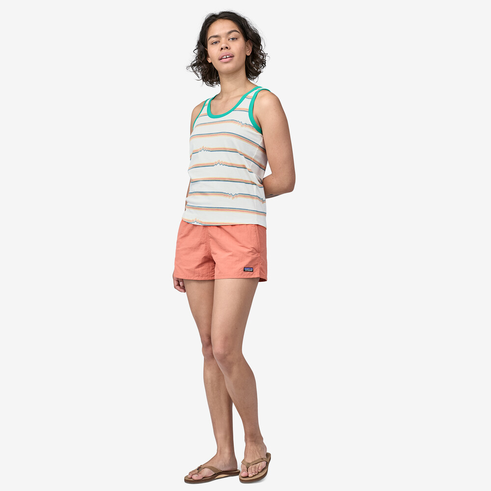 Damen-Tanktop aus Bio-Baumwolle mit Streifenmuster und hohem Bund