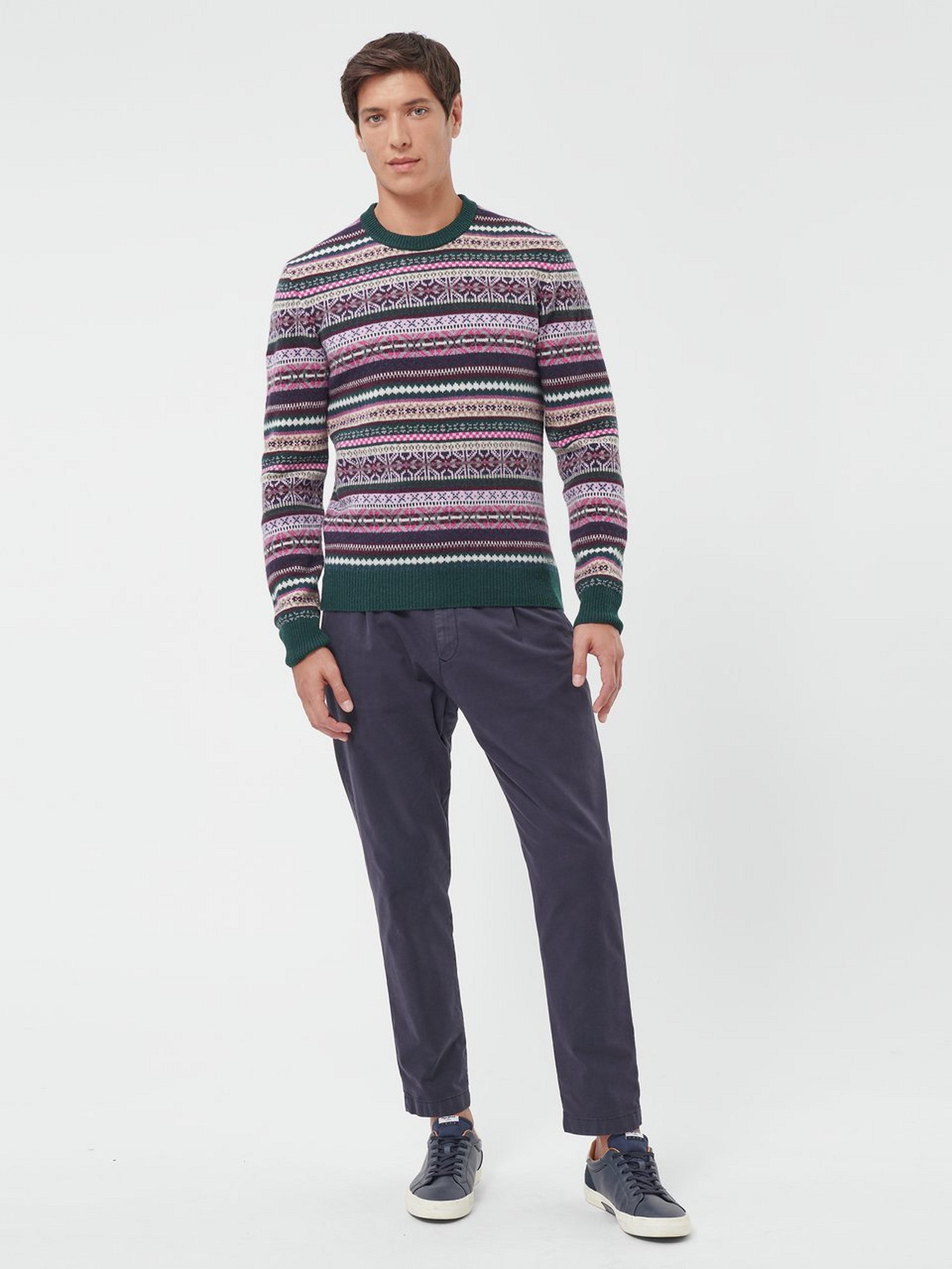 Rundhals-Pullover MULTI COLOUR FAIR ISLE C-NECK