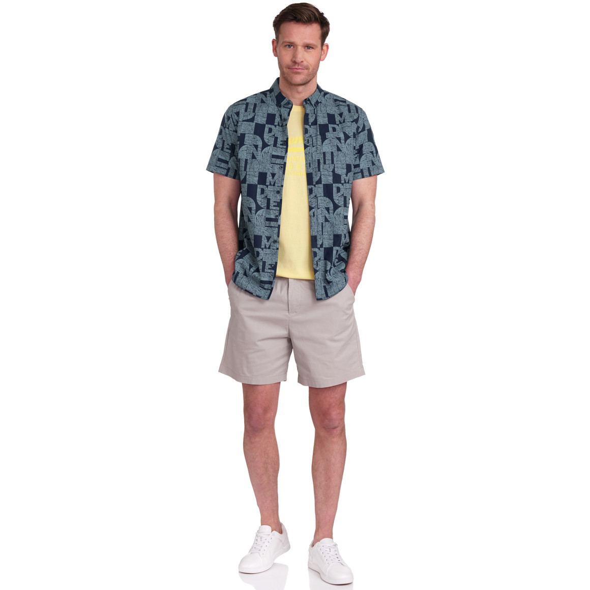 VanVaan Denim Herren T-Shirt mit Print gelb