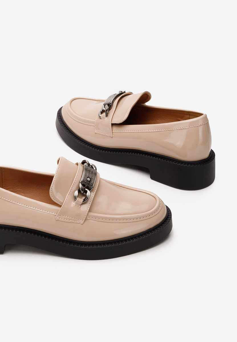 Mocassins à semelle épaisse beige Haruna