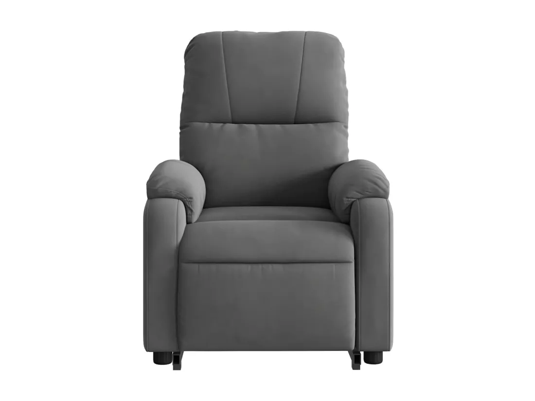 Fauteuil inclinable massant gris foncé tissu microfibre