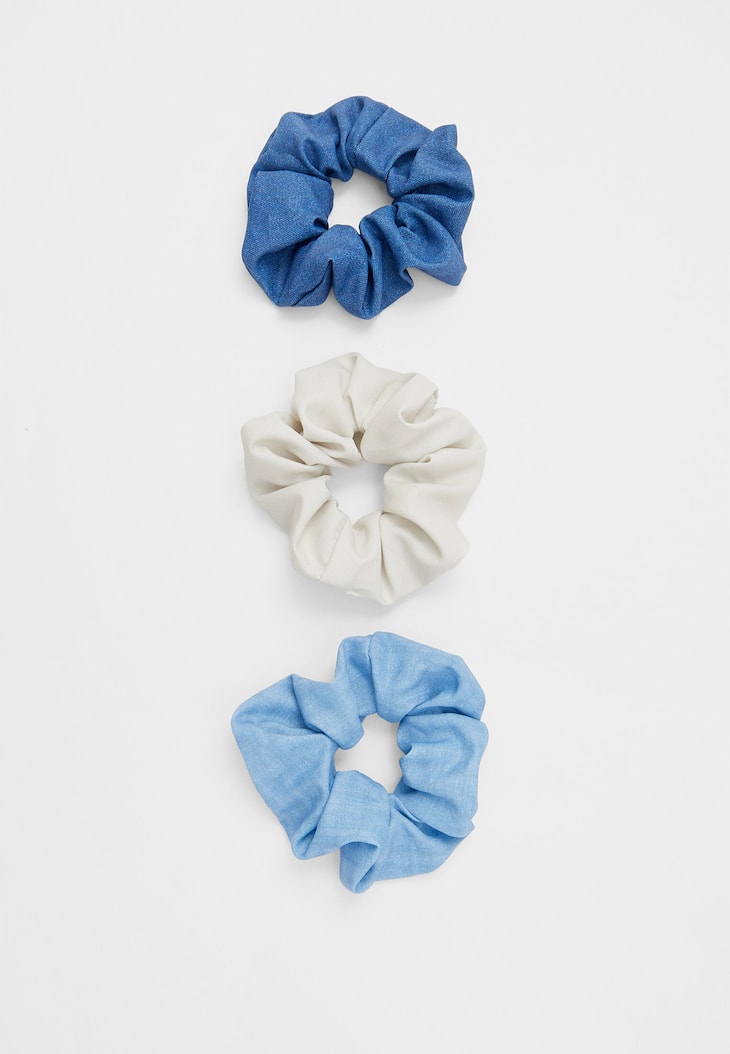 Conjunto de 3 scrunchies de jeans