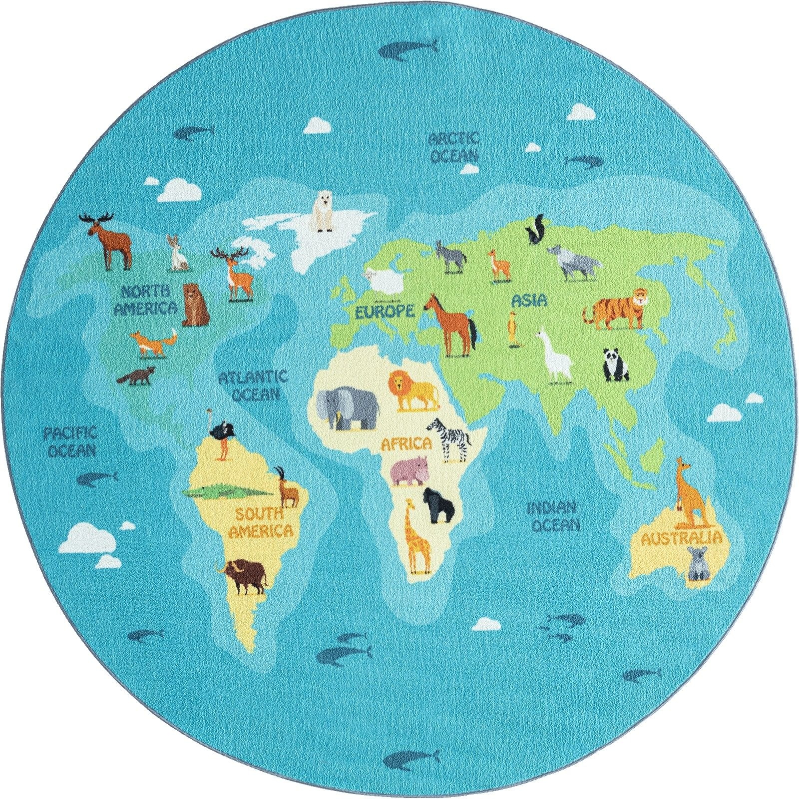 the carpet Teppich »Happy Life  round« rund 4 mm Höhe Life Kinderzimmer Teppich Spielteppich pflegeleicht