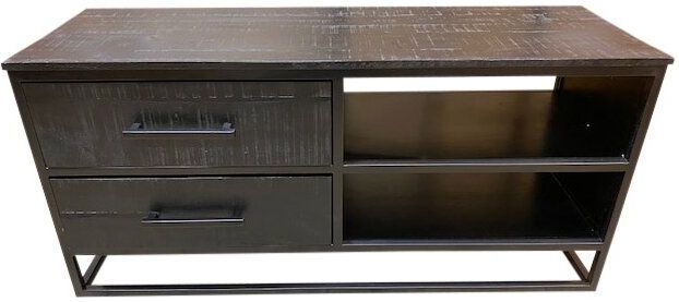 Grace - TV-meubel - Zwart - Mangohout en Metaal - 118 cm Breed
