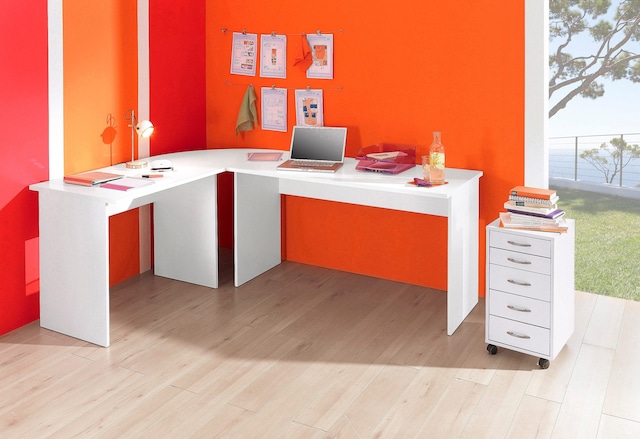FMD Eckschreibtisch »Tiell« Winkel Schreibtisch, Bürotisch, beidseitig montierbar, 205/155 cm