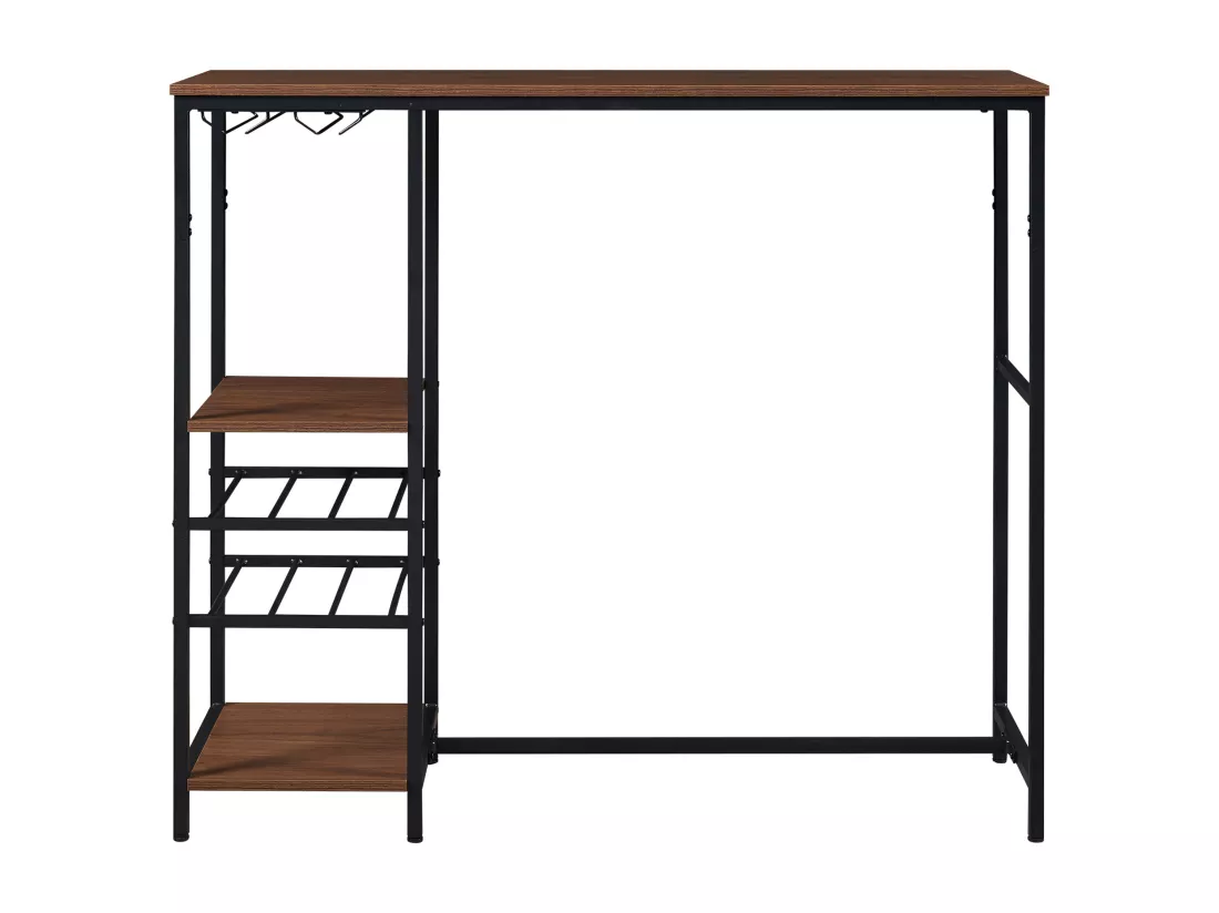 Table de bar Stjørdal 120 x 40 x 105 cm noir effet noyer [en.casa]