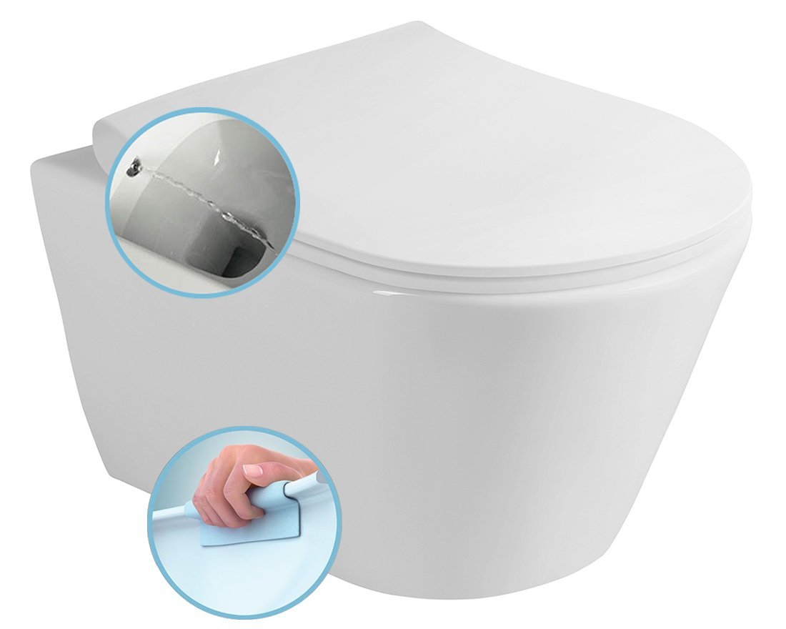 Sapho Avva randloos toilet met bidetspoeler wit