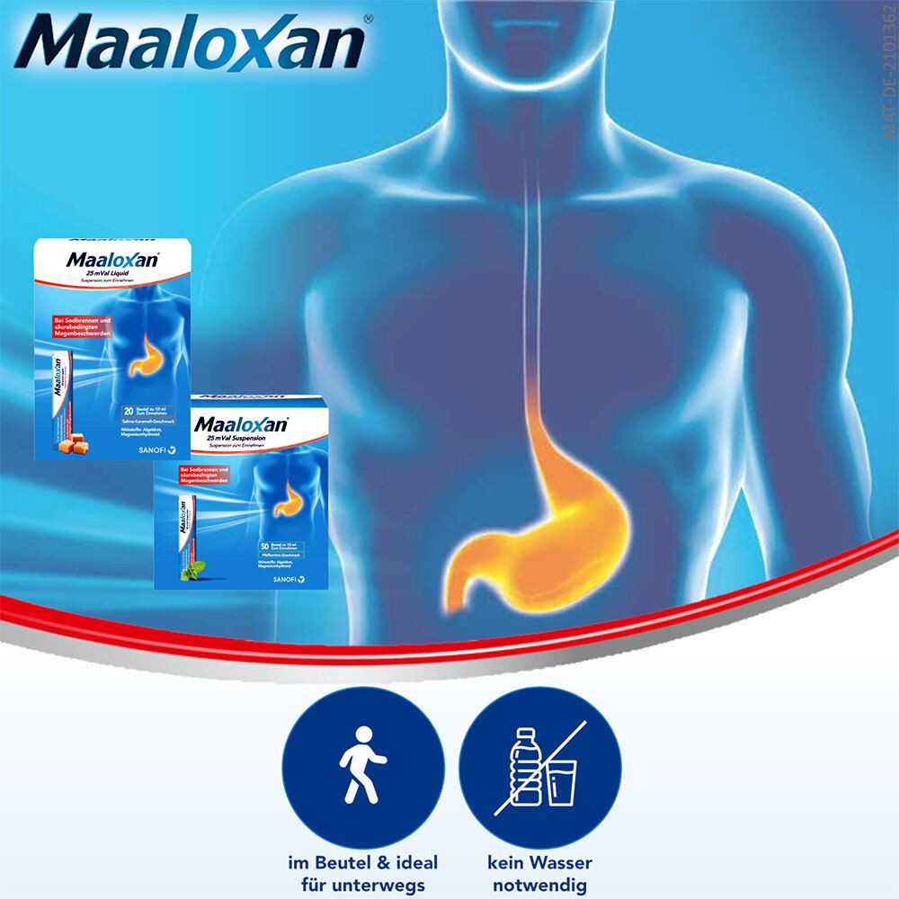 Maaloxan®  Suspension bei Sodbrennen mit Magenschmerzen