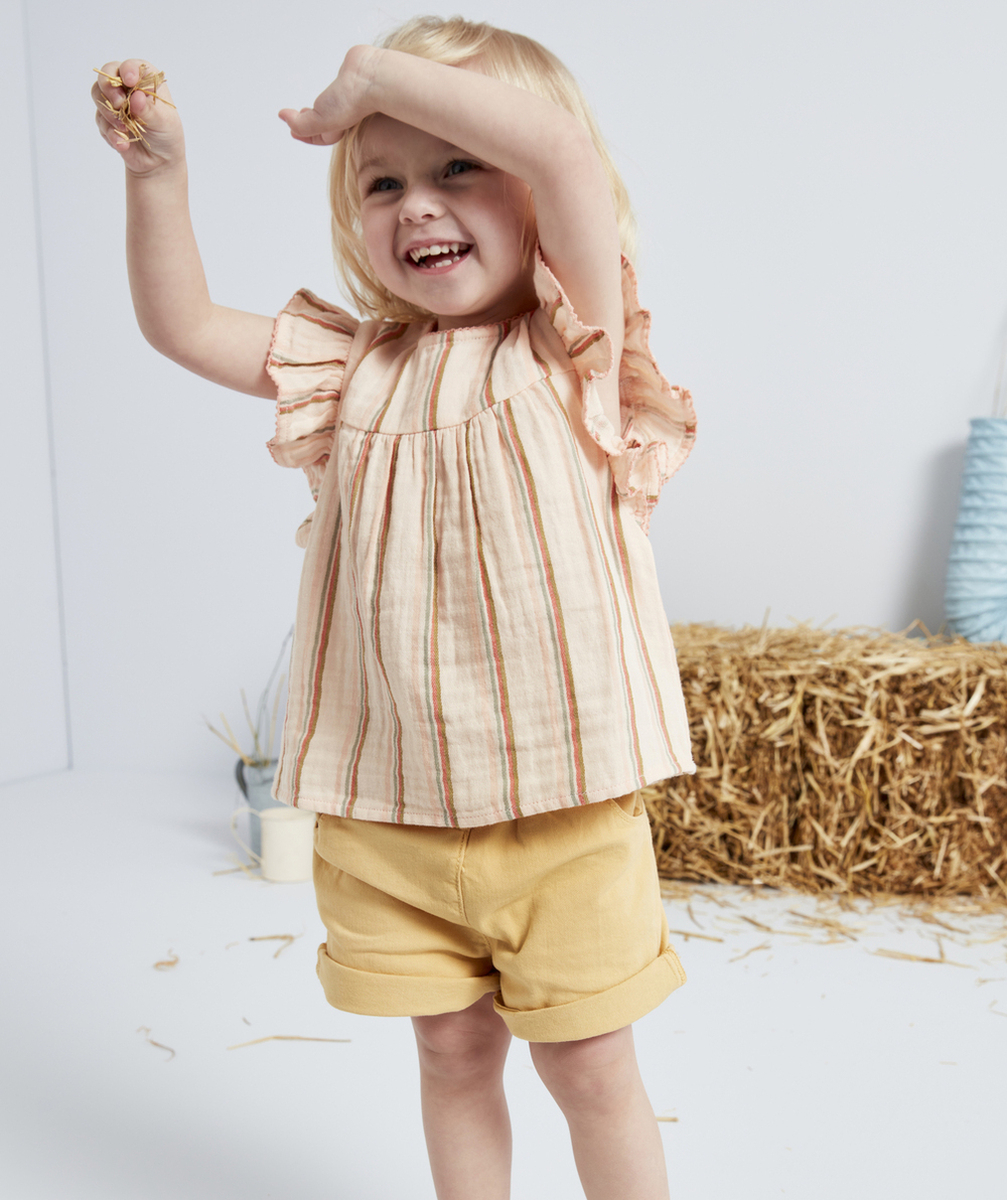 SHORT EN JEAN BÉBÉ FILLE JAUNE
