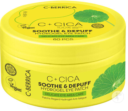 Natura Siberica Cica C-Berrica Soothe & Depuff Patchs Hydrogel Contour Des Yeux Apaisants 60 Pièces