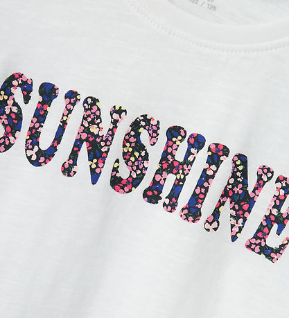 Name It T-shirt - NkfFamma - Noos - Bright White/Sunshine Text