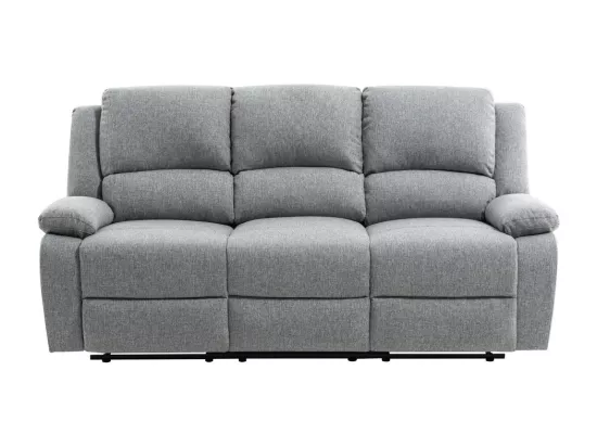 Canapé Relaxation 3 places Léo en Tissu - Gris clair - L193 x 93 x 96cm - Loungitude